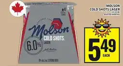 Food Basics MOLSON COLD SHOTS LAGER offer
