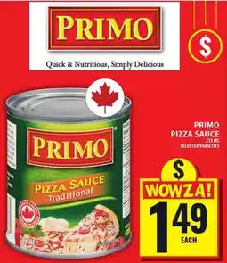 Food Basics PRIMO PIZZA SAUCE offer