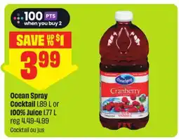 FreshCo Ocean Spray Cocktail 1.89 L or 100% Juice 1.77 L offer
