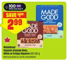 FreshCo MadeGood Organic Granola Bars, Minis or Crispy Squares offer