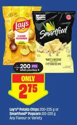 FreshCo Lay's Potato Chips 200-235 g or Smartfood Popcorn 150-220 g Any Flavour or Variety offer