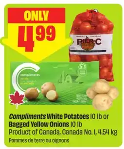 FreshCo Compliments White Potatoes 10 lb or Bagged Yellow Onions 10 lb Product of Canada, Canada No. 1 offer