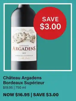 LCBO Château Argadens Bordeaux Supérieur offer