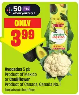 FreshCo Avocados 5 pk Product of Mexico or Cauliflower Product of Canada, Canada No. 1 offer