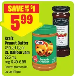 FreshCo Kraft Peanut Butter 750 g-1 kg or St. Dalfour Jam 225 mL offer
