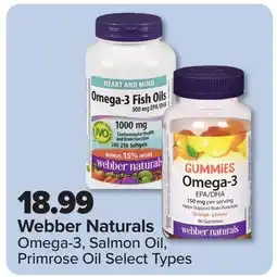 PharmaChoice Webber Naturals Omega-3, Salmon Oil, Primrose Oil offer