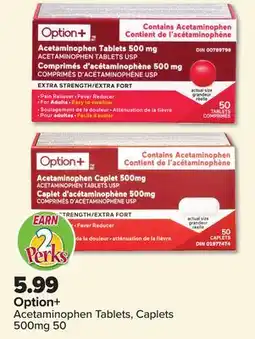 PharmaChoice Option+ Acetaminophen Tablets, Caplets 500mg 50 offer