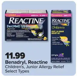 PharmaChoice Benadryl, Reactine Children's, Junior Allergy Relief offer