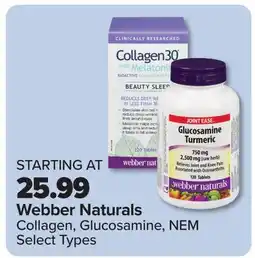PharmaChoice Collagen, Glucosamine, NEM Select Types offer