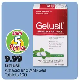 PharmaChoice Gelusil Antacid and Anti-Gas Tablets 100 offer