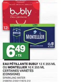 L'Intermarché EAU PÉTILLANTE BUBLY 12 X 355 ML OU MONTELLIER 10 X 355 ML offer
