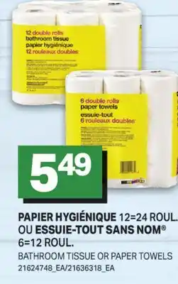 L'Intermarché PAPIER HYGIÉNIQUE 12=24 Roul. OU ESSIE-TOUT SANS NOM 6=12 Roul offer