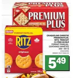 L'Intermarché CRAQUELINS CHRISTIE PREMIUM PLUS, RITZ, TRISCUIT OU FIN AU BLEU offer