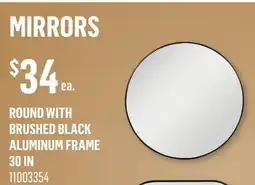 Canac Round Mirror with Brushed Black Aluminum Frame 30in offer