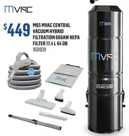 Canac M65 Mvac Central Vacuum Hybrid Filtration 666AW HEPA Filter 17.4 L 64 dB offer