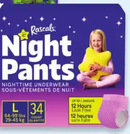 Walmart Rascals Night Pants nighttime underwear offer