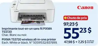 Walmart Pixma TS3720 Wireless All In One Printer offer