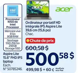 Walmart Aspire Lite 15.6 FHD IPS Laptop offer