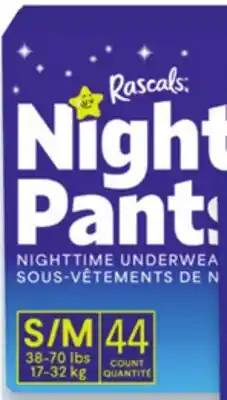 Walmart Rascals Night Pants nighttime underwear offer