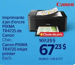 Walmart Canon PIXMA TR4725 inkjet printer offer