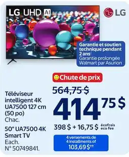 Walmart LG 50 UA7500 4K Smart TV offer