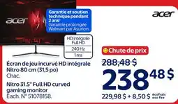 Walmart Nitro 31.5 Full HD curved gaming monitor offer