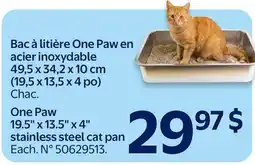 Walmart One Paw 19.5 × 13.5x4 stainless steel cat pan offer