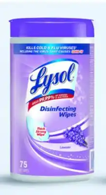 Walmart Lysol disinfecting wipes 75s offer