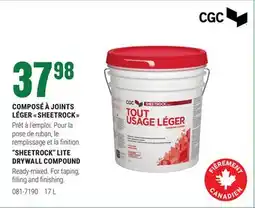 BMR COMPOSÉ À JOINTS LÉGER SHEETROCK offer