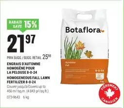 BMR ENGRAIS D'AUTOMNE HOMOGÈNE POUR LA PELOUSE 8-0-24 offer