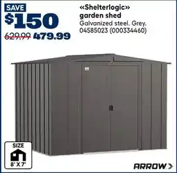 RONA ARROW Shelterlogic garden shed offer
