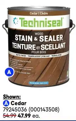 RONA 3.78-L cans of TECHNISEAL wood stain and sealer, Cedar offer