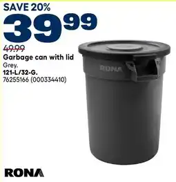 RONA Garbage can with lid 121-L/32-G offer