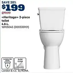 RONA Heritage 2-piece toilet, 4.8-L offer