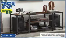 Rossy Wooden TV stand with steel mesh shelf offer