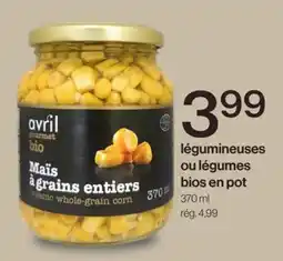 Avril légumineuses ou légumes bios en pot offer