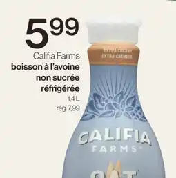 Avril Califia Farms boisson à l'avoine non sucrée réfrigérée offer