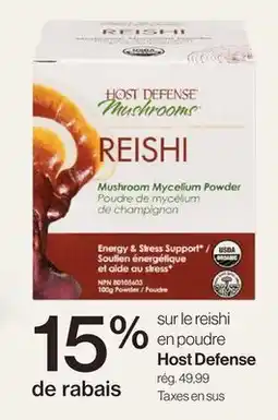 Avril Host Defense sur le reishi en poudre offer