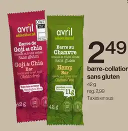 Avril barre-collation sans gluten offer