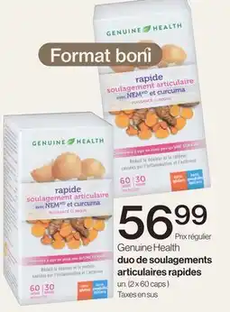 Avril Genuine Health duo de soulagements articulaires rapides offer