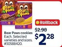 Walmart Bear Paws cookies offer