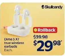 Walmart Skullcandy Dime 3 XT true wireless earbuds offer