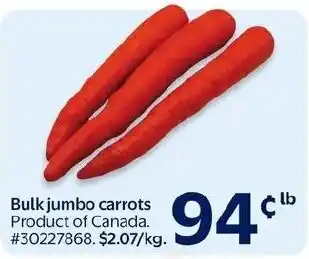Walmart Bulk jumbo carrots offer