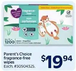 Walmart Parent's Choice fragrance-free wipes offer