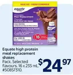 Walmart Equate high protein meal replacement shakes offer