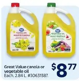 Walmart Great Value canola or vegetable oil offer