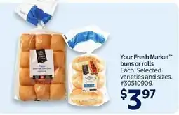 Walmart Your Fresh Market buns or rolls offer