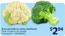 Walmart Broccoli stalks or white cauliflower offer