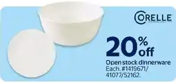 Walmart Corelle open stock dinnerware offer