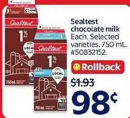 Walmart Sealtest chocolate milk offer